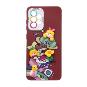 قاب برجسته Flower مدل Samsung Galaxy A33 - زرشکی